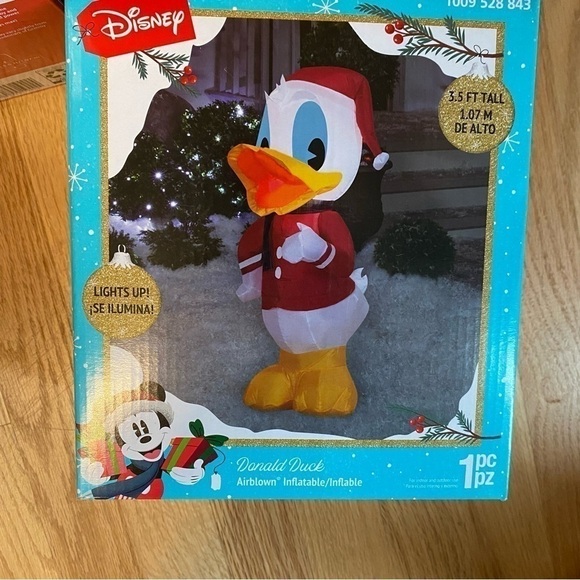 Donald Duck Inflatable Blow Up 3.5 ft Disney NEW Red Santa Suit Christmas Decor - Picture 4 of 4